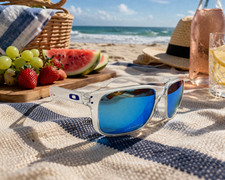 Oakley HOLBROOK XXL 9487 Matte Clear Frames Polarized PRIZM Blue Lens Sunglass