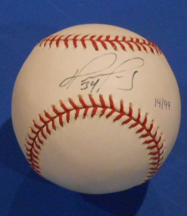 David Ortiz Signed MLB Baseball (Selig) - Fleer Legacy #14/99