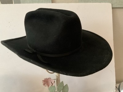 Boys Miller Bros. Black Wool Felt Cowboy Hat 6  By 7.5 