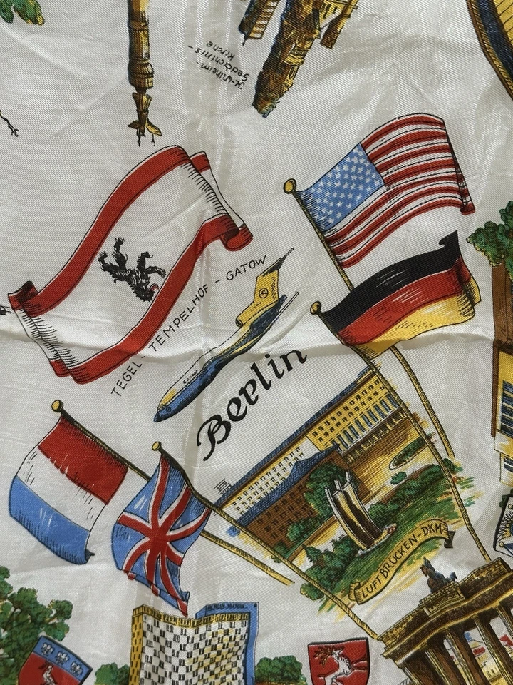 Pañuelo/bufanda vintage BERLÍN recuerdo de viaje plaza turística Foto 2 de 4