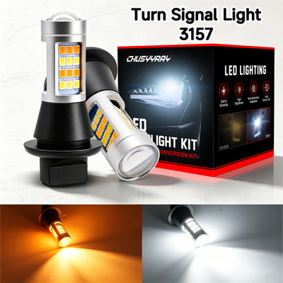 Super Bright LED Turn Signal Light Bulbs Switchback 3157 4157 Amber/White