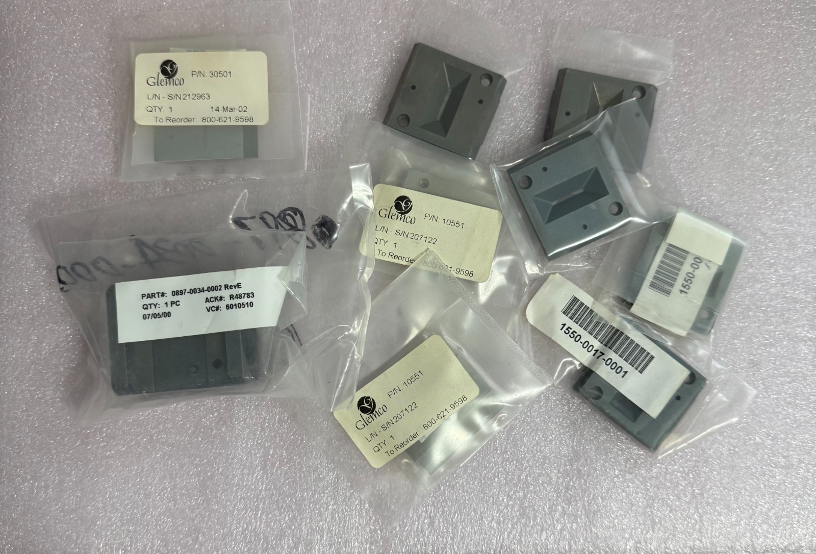 Glemco 10652 (0897-0033-0002),30501 (3100-0012-0001), 7ea 10551 (1550-0017-0001)