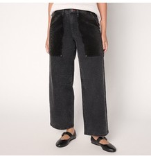 Peace Love World Boheme 8 Petite Soft Barrel Jean w/ Corduroy Pocket Blk A704651