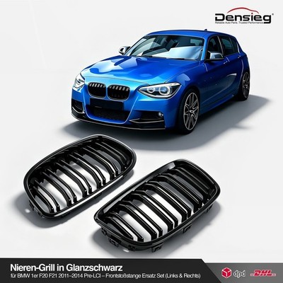 Densieg Für BMW 1er F20 F21 2011-2014 Doppelsteg Frontgrill hochglanz Schwarz