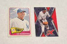 (2) cc sabathia's -2009 upper deck  64 and 2014 Topps hertitage 330