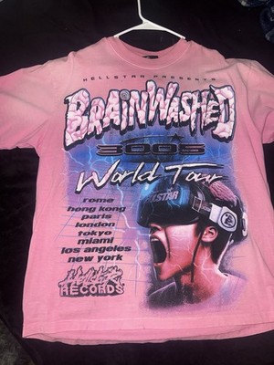 Hellstar Brainwashed World Tour 3005 Pink Graphic Men's Short Sleeve T-Shirt L