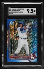 2022 Bowman Chrome Prospects Blue Shimmer Refractor Jorbit Vivas SGC 9.5 0lz4
