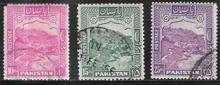King George VI Stamps 10 15 25 Rps Pakistan as per scan r17825