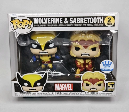 Funko Pop Vinyl Marvel Wolverine Sabretooth 2-Pack Web Shop Exclusive Bobblehead