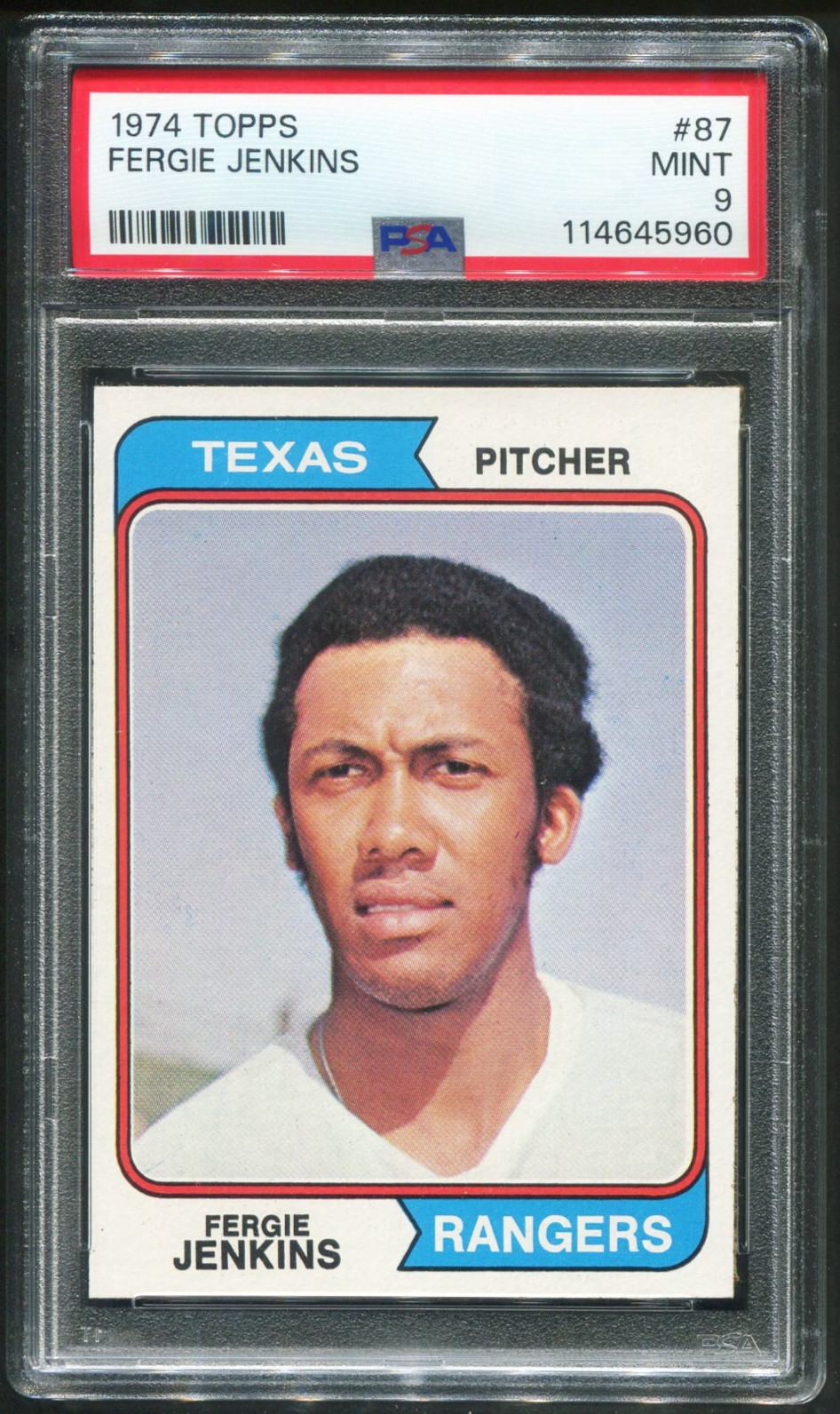 1974 Topps #87 Fergie Jenkins PSA 9 Mint!