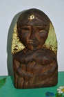Antique Vintage Wooden Statue of Woman. India, 19th century