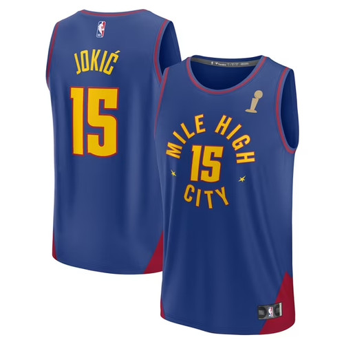 Fanatics Denver Nuggets Nikola Jokic #15 2023 Champions Youth Basketball Jersey