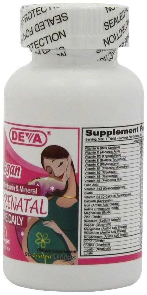 Deva Vegan Prenatal Multivitamins & Minerals One Daily Coated Tablets 90 Count - Image 3 of 4
