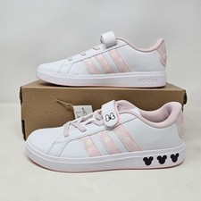 Grand Court Minnie EL K 'White Pink' Sneaker / JR8134 / Youth 6 , Women's 7