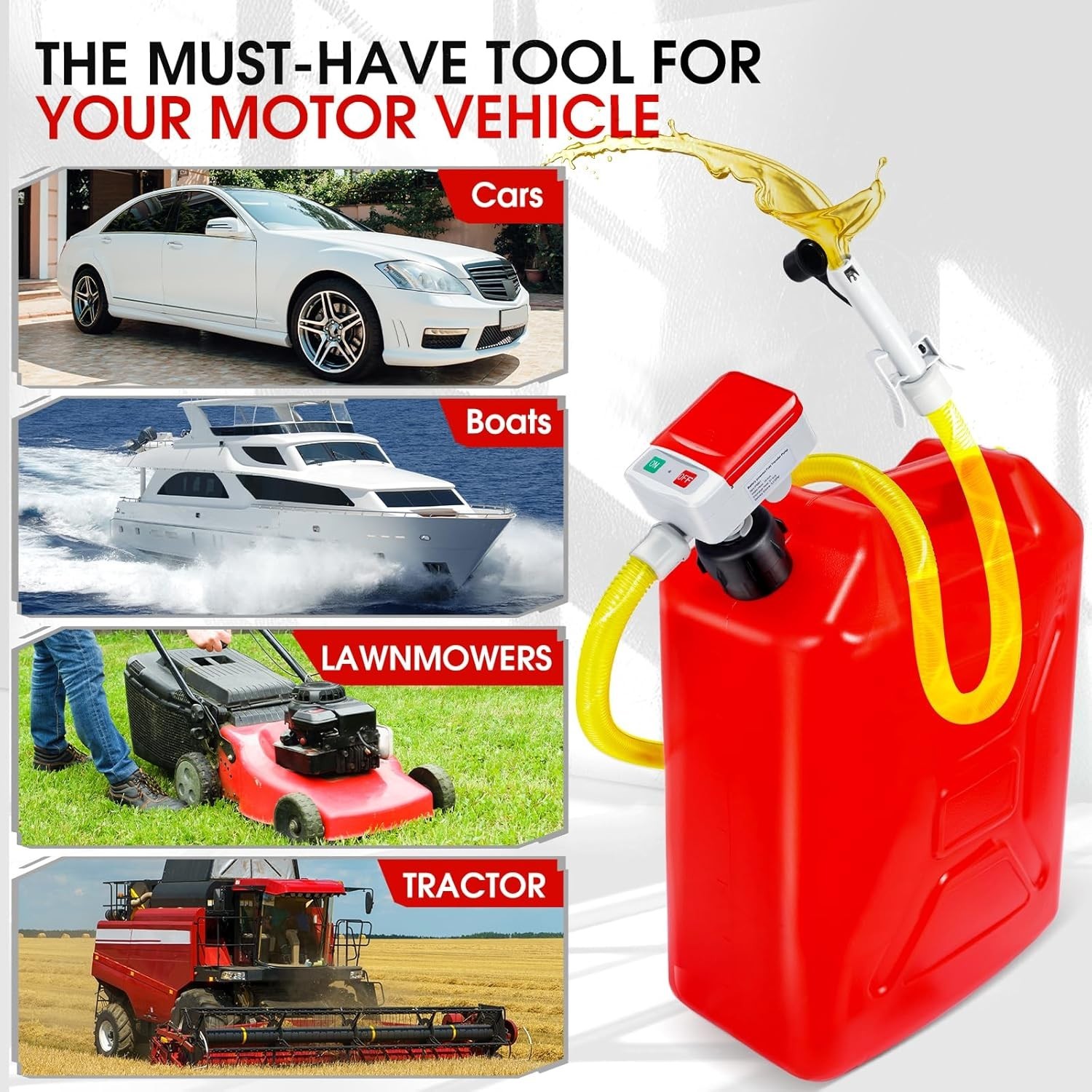 Compact Fuel Transfer Pump with Auto-Stop Sensor | 4 Adapters for Versatility thumbnail 8