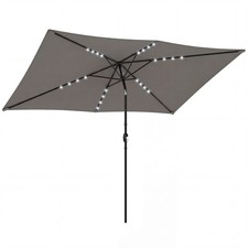 Outsunny 3 x 2 m Garden Parasol Umbrella with Light, Outdoor Patio Umbrella