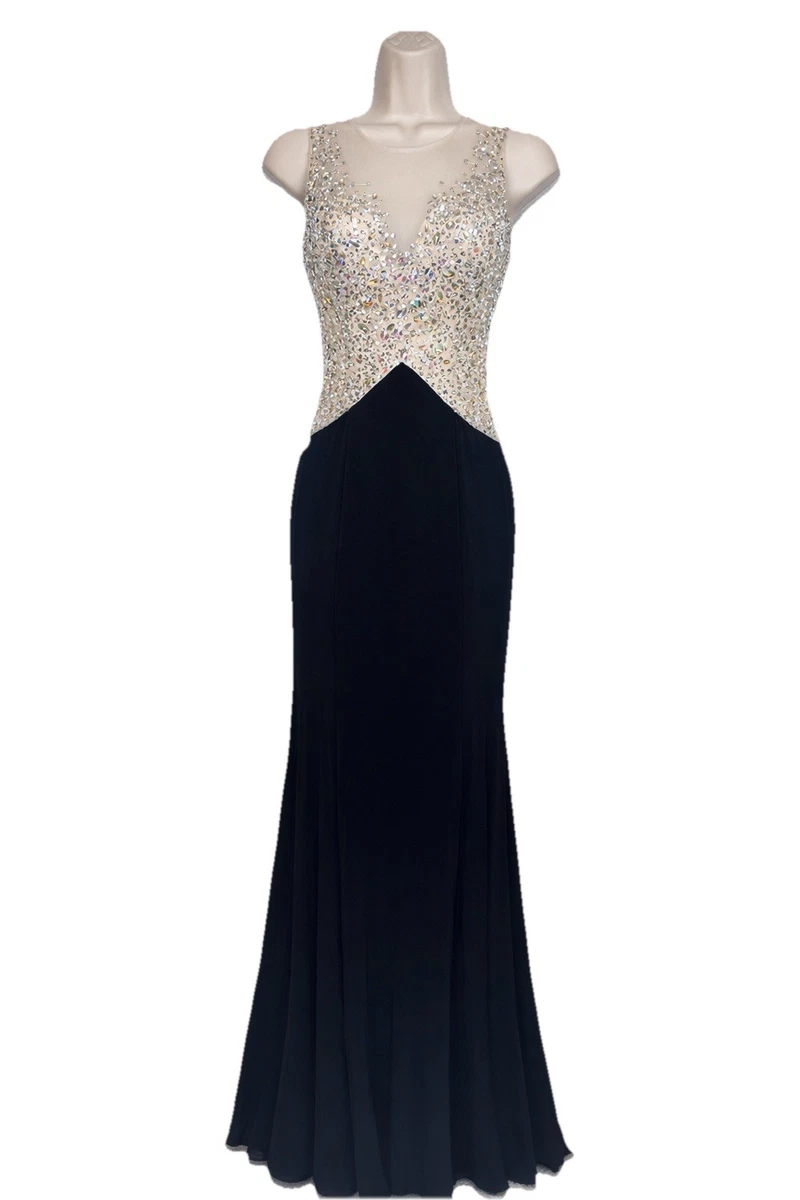 green emerald velvet dress La Femme Gigi - 16115 V-Neck Colorful Splatter Print Long Dress 00 / Green/Multi main image 1
