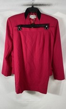 Vintage 90s Christian Dior Women's Pink Wool Skirt Suit Velvet Blazer Sz 14