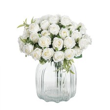 Silk Rose Artificial Bouquet 10 Heads Fake Flowers Wedding Party Home Décor UK