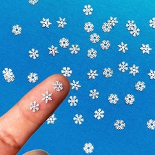 360pcs Mini Snowflakes for Crafts - 0.2In Small Metal Snowflakes Tiny Christm...