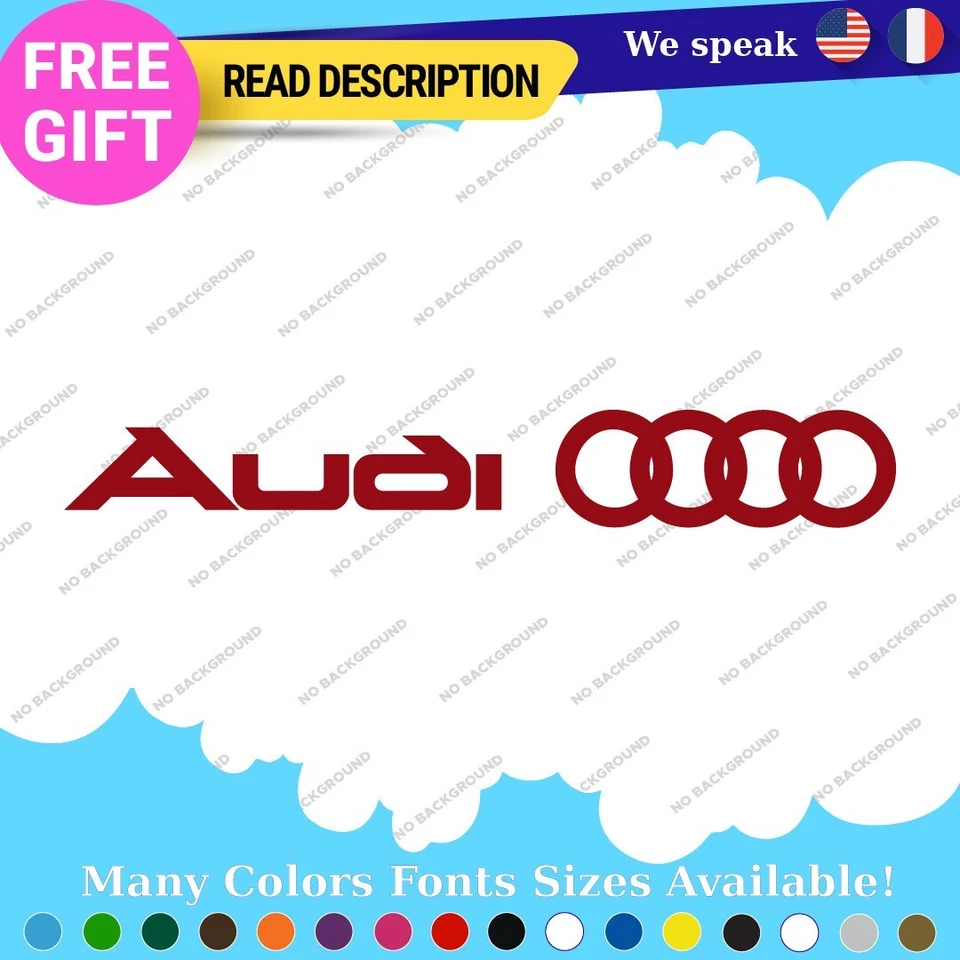 Fits Audi Quattro Decals Stickers Vinyl Door Sport Ring Racing Line S Car e-tron - Image 3 of 4