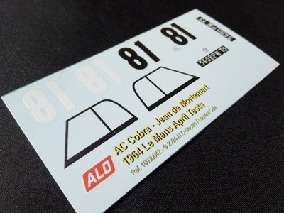 1964 LE MANS ESSAIS AVRIL #81 AC SHELBY COBRA JEAN DE MORTEMART 1:24 DECALS