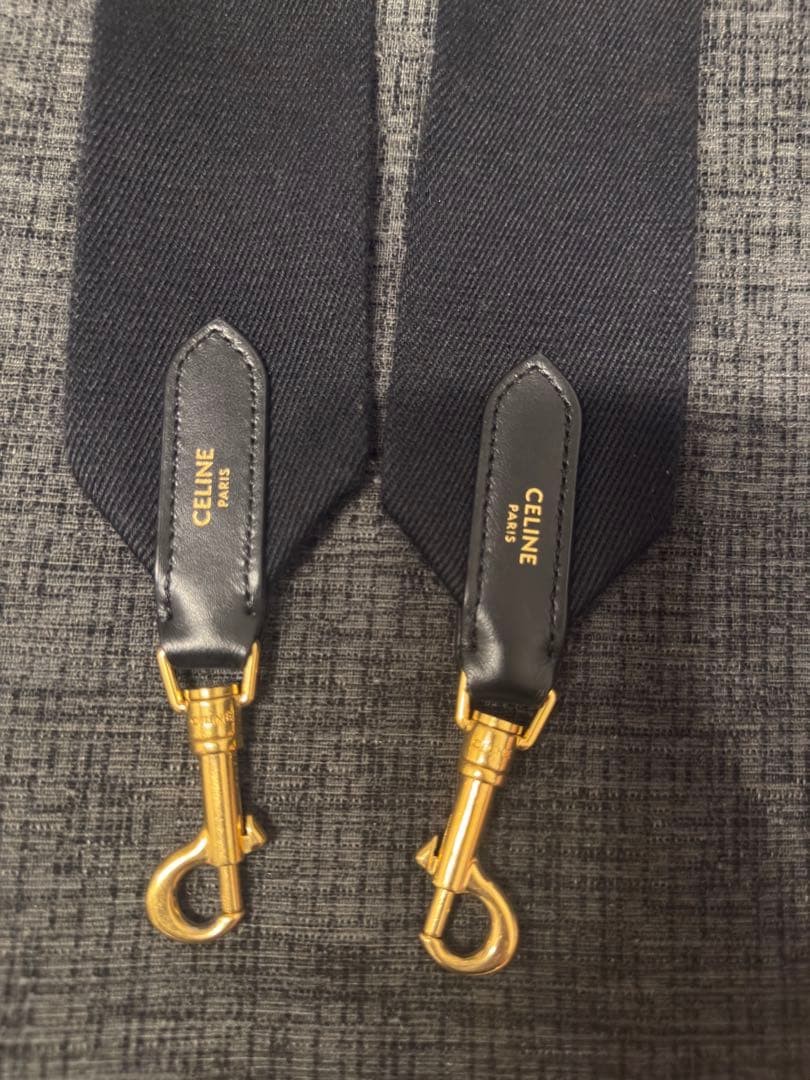CELINE Jacquard Short Strap Wool Black Black — image 4