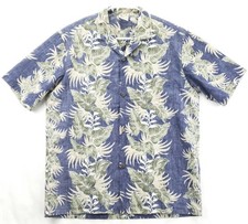 Royal Creations Shirt Mens Large Blue Green Hawaiian Tropical Beach USA-Made