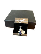 Sterling Silver Birthstone Girl Charm / Pendant, September, NEW