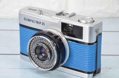 【美品　整備済】ネイビー　オリンパストリップ35 40mm f2.8 1080 Olympus Trip 35 Blue Leather [ Near Mint ] 40mm f2.8 Fully Working