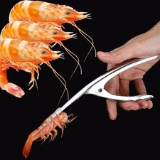 1-Pack Stainless Steel Shrimp Deveiner & Prawn Peeler – Fast Seafood Prep Tool*