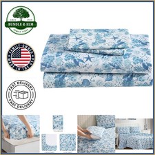 Wrinkle Resistant Microfiber Twin Sheet Set with Nautical Design for All Seasons