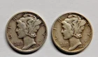1939 & 1944 Mercury Dimes 90% Silver United States Mint Coins Lot of 2