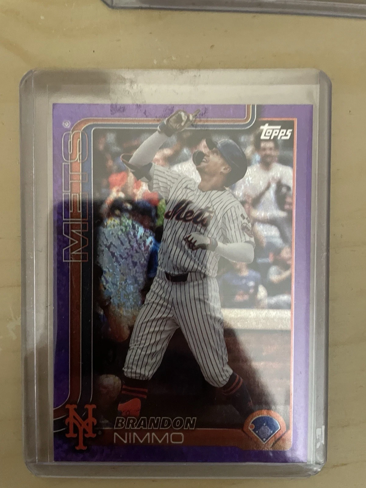 2025 Topps Series 1 Purple Holo Foil Brandon Nimmo #331 SN /250 New York Mets