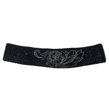 Vtg LA Regale LTD Women's M Hand-Beaded Cummerbund Belt 80's Floral Adjustable