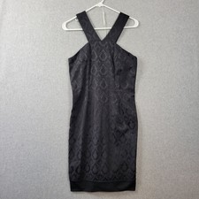 Guess Black Brea Brocade Sleeveless Cocktail Formal Mini Dress Women's Medium