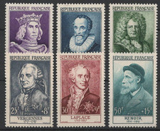 TIMBRES FRANCE 1955 Célébrités Française Série n°1027 au n°1032 NEUF*
