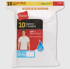 Hanes Men's Moisture-Wicking Crew Neck Undershirt 10pk - White Size : ( M )