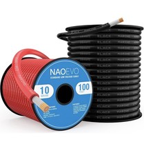 NAOEVO 10 Gauge Marine Wire, 10 AWG Tinned Copper PVC Marine Grade 100ft