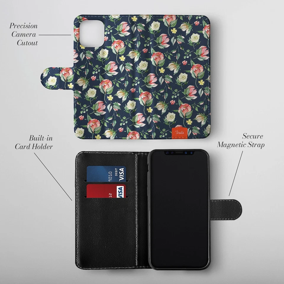 Personalised Wallet Phone Case for iPhone 16 16e 15 14 Pro Max Dot Stripe Shabby - Image 3 of 4