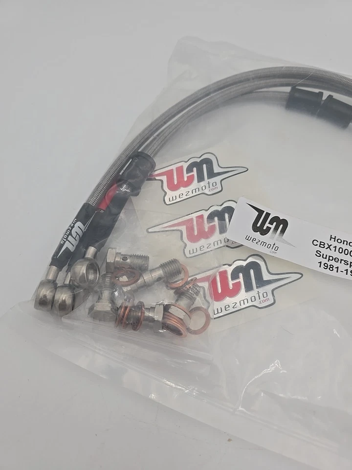Honda Braided Brake Lines CBX1000 B-C Supersport Wezmoto 1991-1982  New - Image 4 of 4
