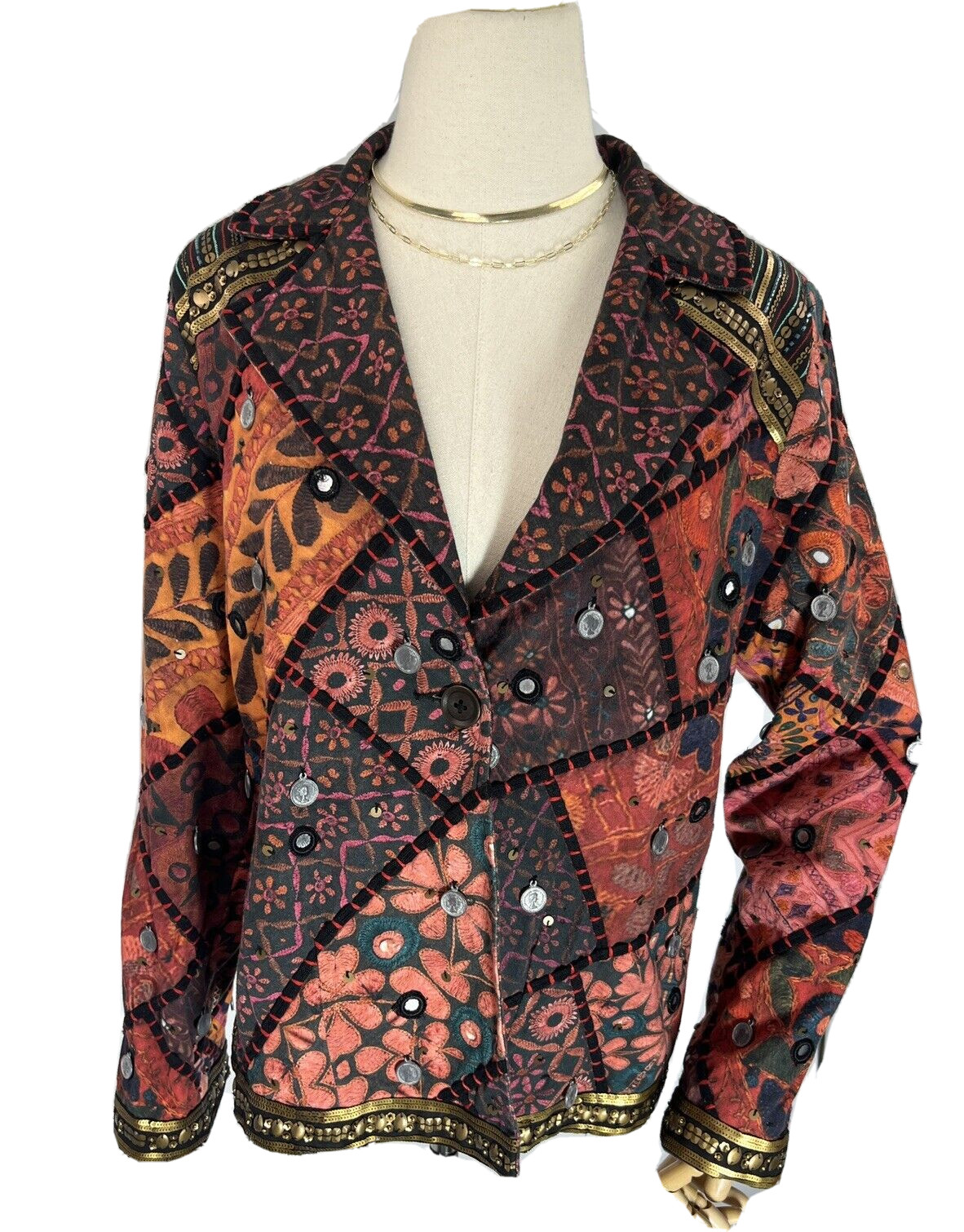 Soft Surroundings Patchwork Blazer Jacket Womens … - image 12