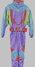 Descente Vintage Ski Suit Women One Piece Snowsuit Retro 80's Size 10 Colourful