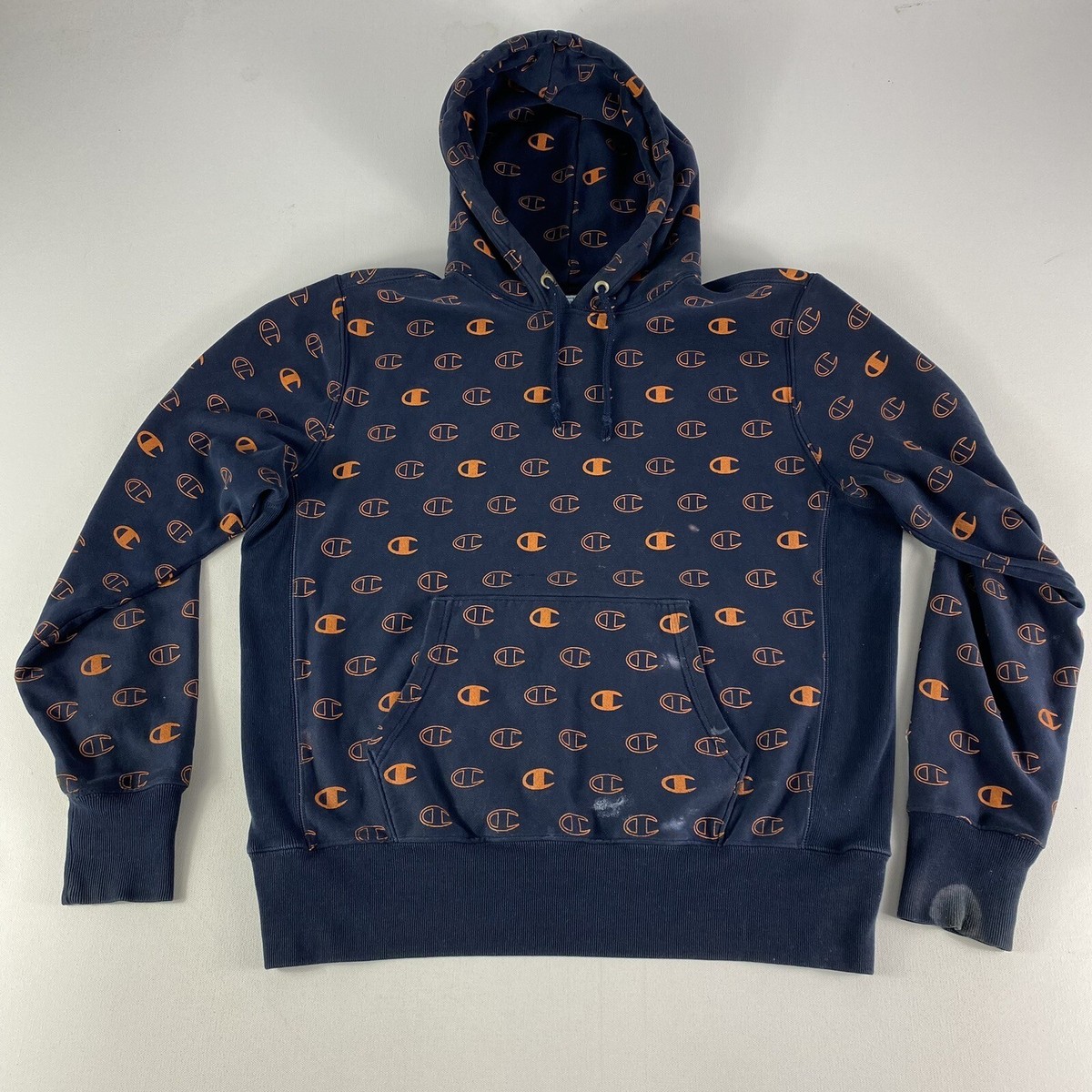 VINTAGE Champion Hoodie Adult Large Reverse Weave All Over Print