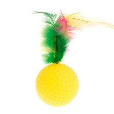 Colorful for Cat Squeaky Ball Feather Balls Training Interactive Funny Toy
