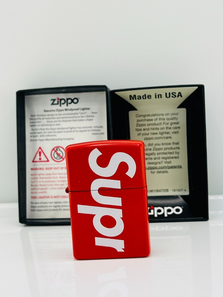 Supreme Logo Zippo Lighter SS22 2022 Red Brand New Deadstock