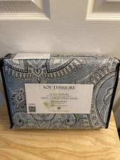 SouthShore Fine Linens Blue Floral King/Cal King Duvet Cover Set 3Pc