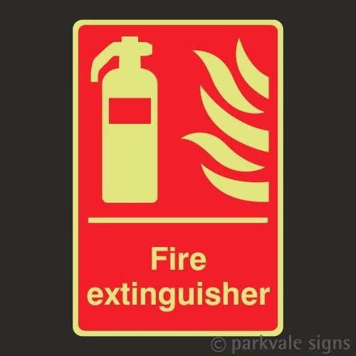 LASTING IMPRESSIONS (SIGNS) LIMITED Photoluminescent Fire Extinguisher Glow In The Dark Signs