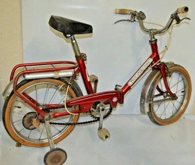 ANCIEN VELO PLIANT ENFANT MOTOBECANE AVEC ROULETTE TOUT D ORIGINE - Photo 1/4