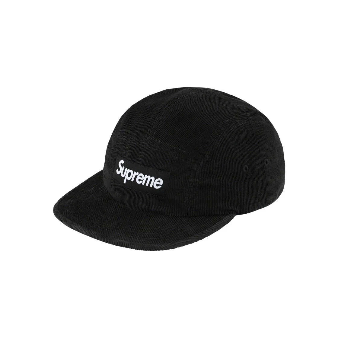 Casquette de camp Supreme velours côtelé noir   23FW  